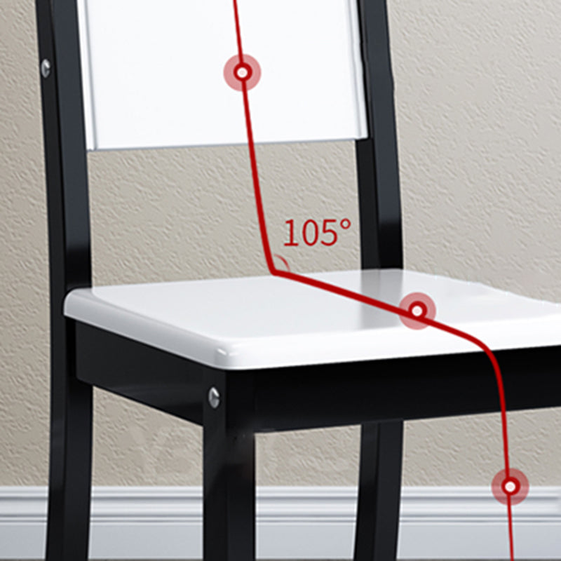 Silla de comedor industrial de madera para el hogar, silla auxiliar de comedor con respaldo abierto y sin brazos (juego de 2)