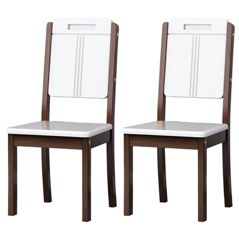 Chaise de salle à manger en bois industrielle pour la maison, chaise d'appoint à dossier ouvert sans accoudoirs (Ensemble de 2)