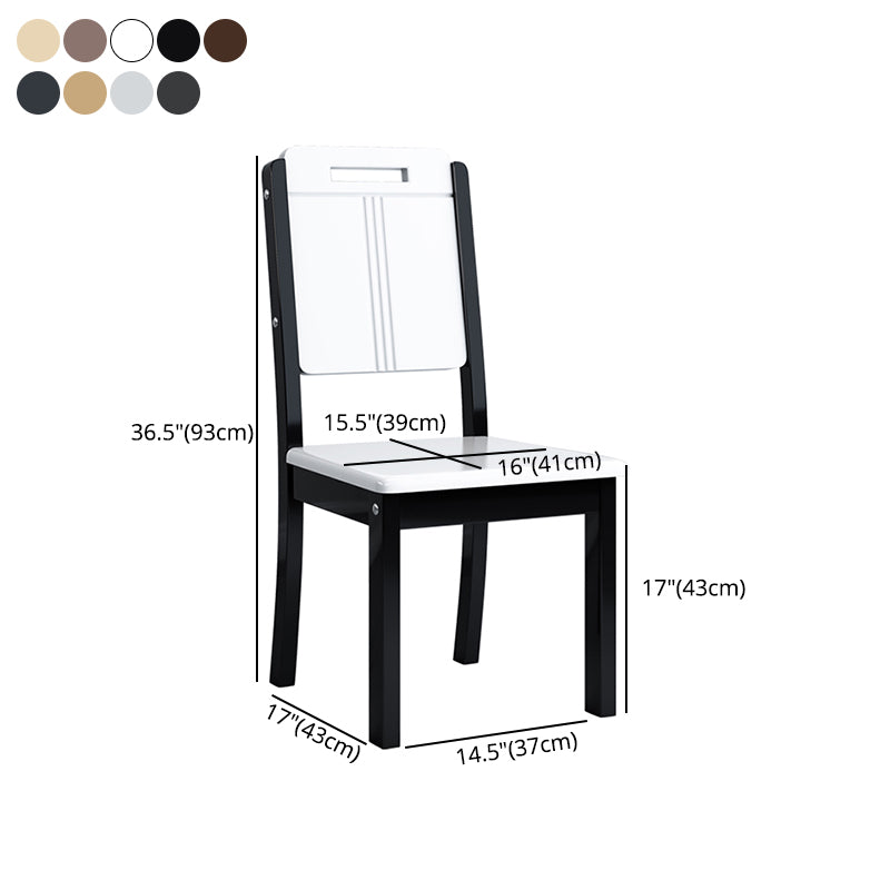 Silla de comedor industrial de madera para el hogar, silla auxiliar de comedor con respaldo abierto y sin brazos (juego de 2)