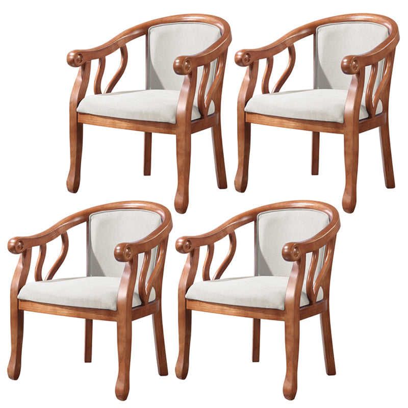 Juego de sillas tradicionales de madera de fresno, sillas de comedor de cocina con brazo trasero sólido