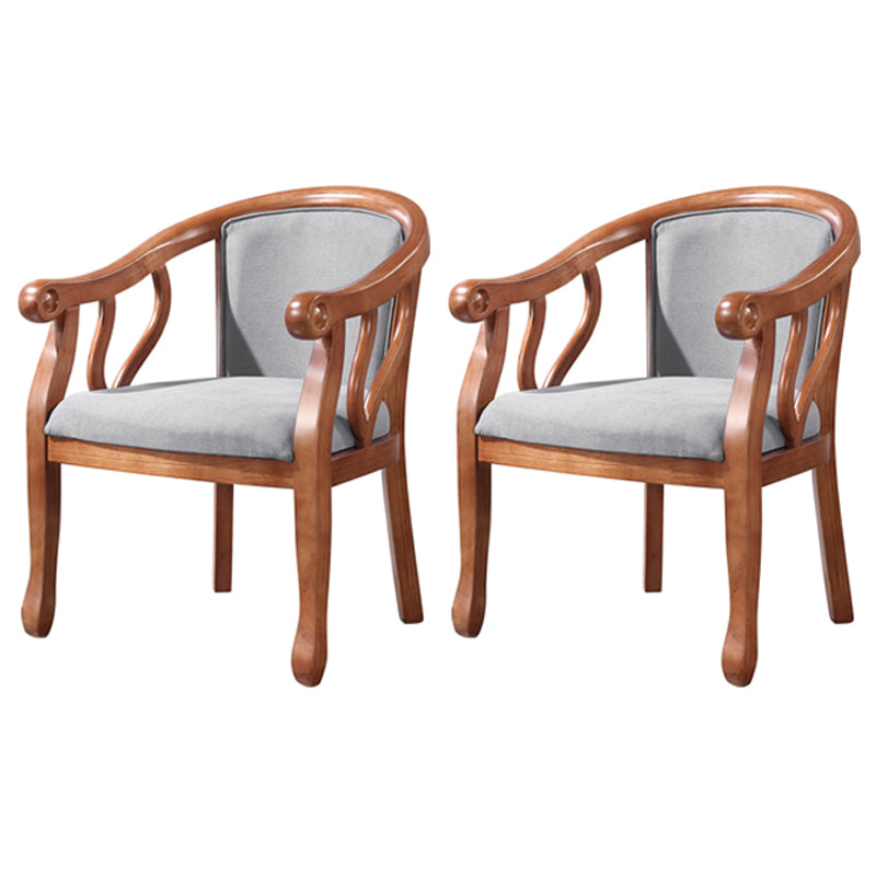 Juego de sillas tradicionales de madera de fresno, sillas de comedor de cocina con brazo trasero sólido
