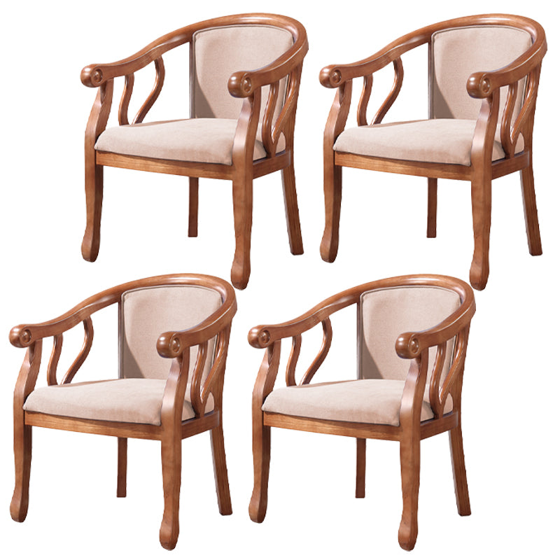 Juego de sillas tradicionales de madera de fresno, sillas de comedor de cocina con brazo trasero sólido