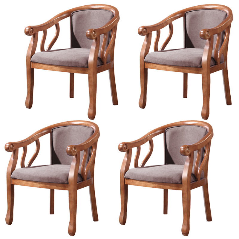 Juego de sillas tradicionales de madera de fresno, sillas de comedor de cocina con brazo trasero sólido