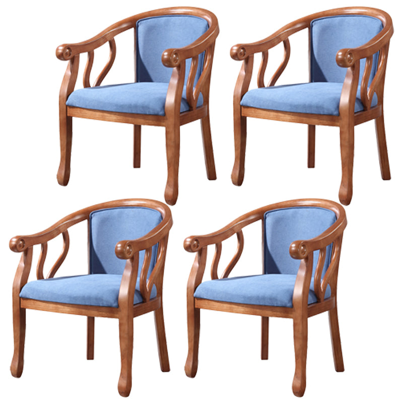 Juego de sillas tradicionales de madera de fresno, sillas de comedor de cocina con brazo trasero sólido