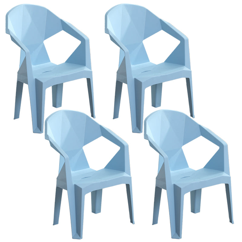 Contemporary Style Dining Chair Plastic Dining Arm Side Chairs for Kitchen (Set of 4)