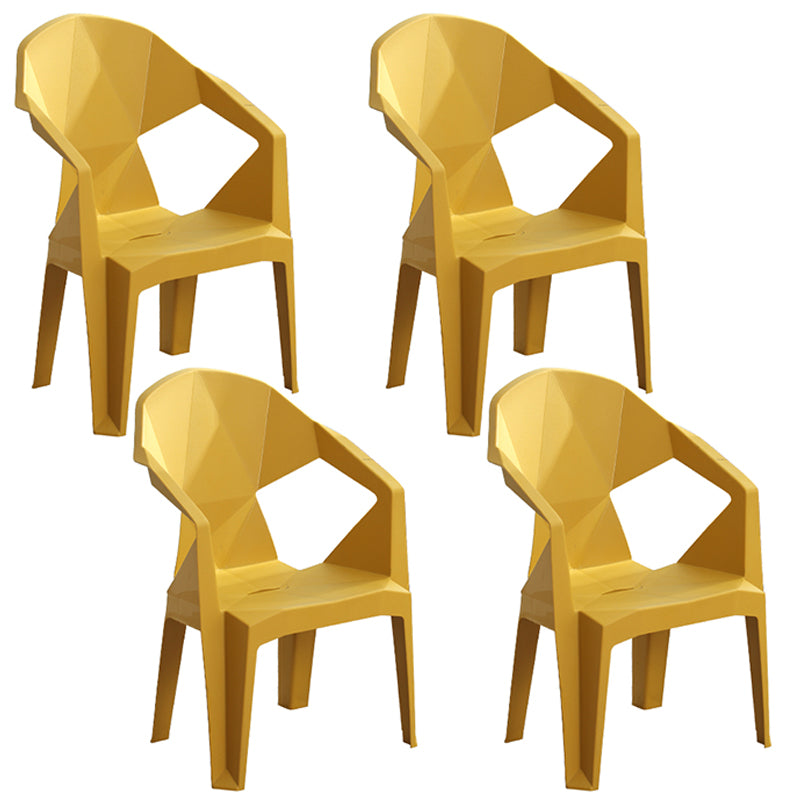 Contemporary Style Dining Chair Plastic Dining Arm Side Chairs for Kitchen (Set of 4)