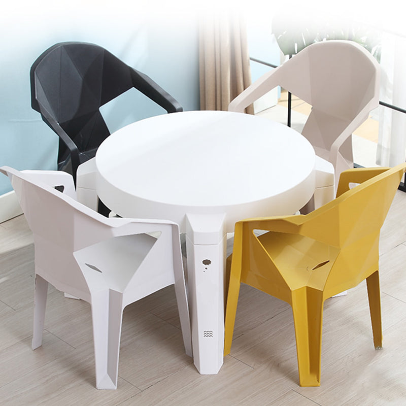 Contemporary Style Dining Chair Plastic Dining Arm Side Chairs for Kitchen (Set of 4)