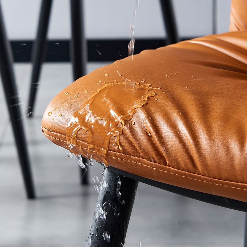 Chaise latérale d'intérieur industrielle chaise de salle à manger tapissée en métal à dossier solide