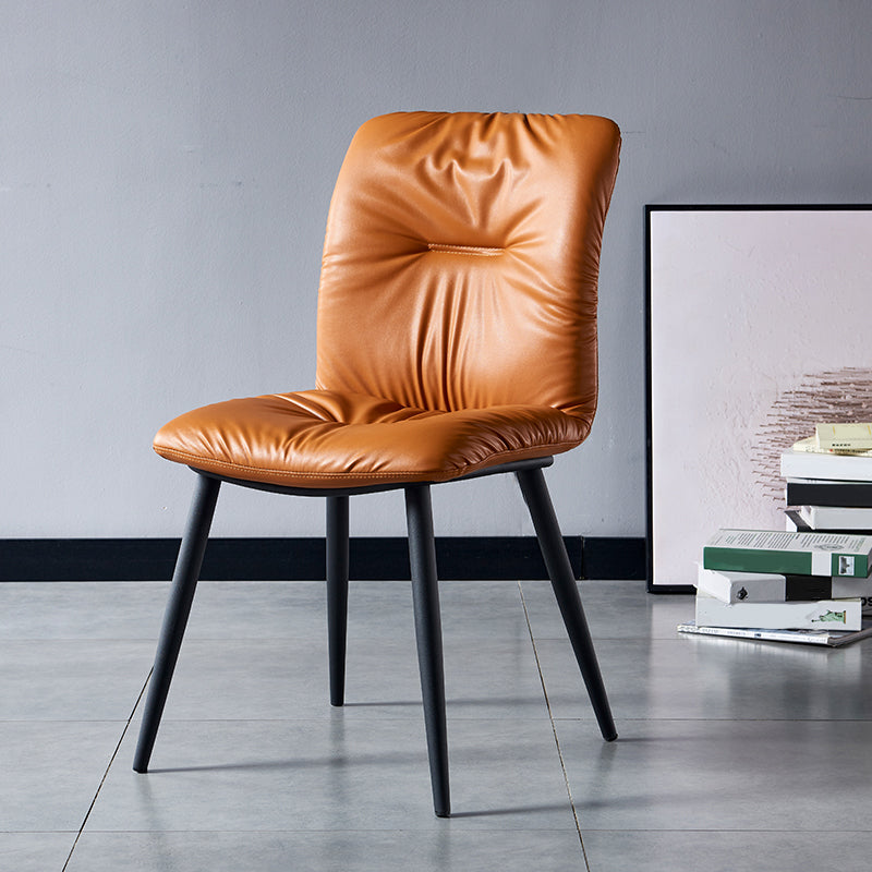 Chaise latérale d'intérieur industrielle chaise de salle à manger tapissée en métal à dossier solide