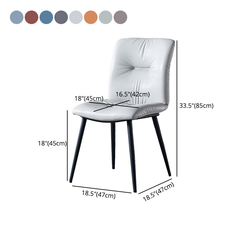 Chaise latérale d'intérieur industrielle chaise de salle à manger tapissée en métal à dossier solide