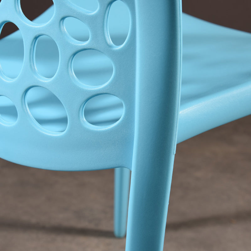 Silla de comedor de plástico de estilo moderno, silla auxiliar de comedor sin brazos para cocina (juego de 4)