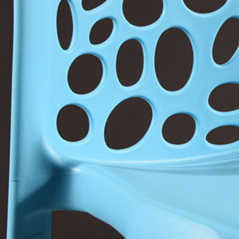 Silla de comedor de plástico de estilo moderno, silla auxiliar de comedor sin brazos para cocina (juego de 4)