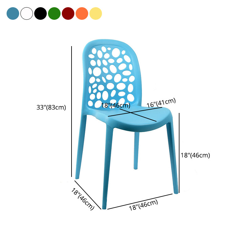 Silla de comedor de plástico de estilo moderno, silla auxiliar de comedor sin brazos para cocina (juego de 4)