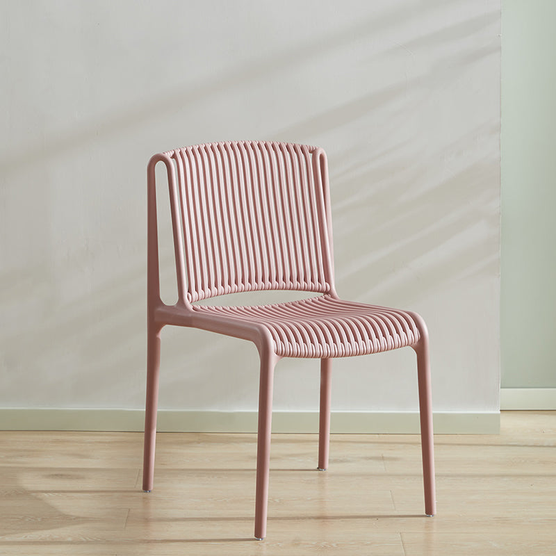 Silla de comedor de plástico de estilo nórdico, silla lateral de comedor sin brazos para cocina