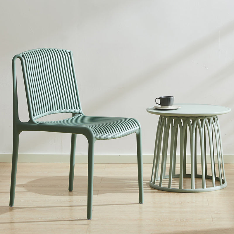 Silla de comedor de plástico de estilo nórdico, silla lateral de comedor sin brazos para cocina