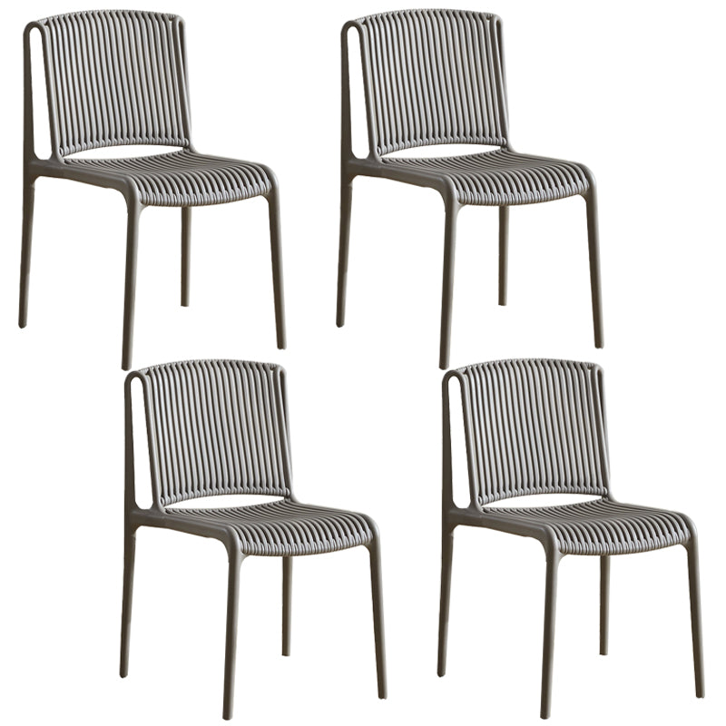 Silla de comedor de plástico de estilo nórdico, silla lateral de comedor sin brazos para cocina