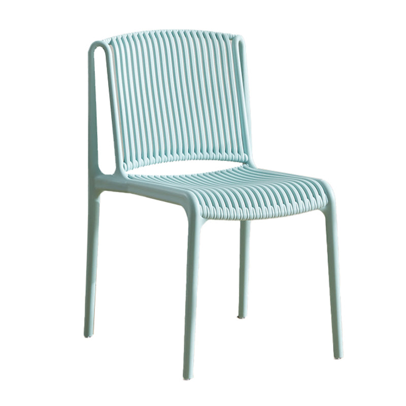 Silla de comedor de plástico de estilo nórdico, silla lateral de comedor sin brazos para cocina