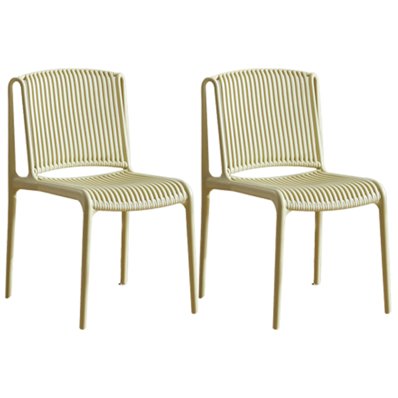 Silla de comedor de plástico de estilo nórdico, silla lateral de comedor sin brazos para cocina