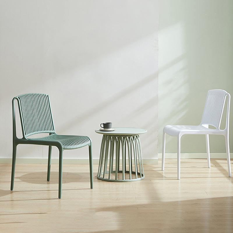 Silla de comedor de plástico de estilo nórdico, silla lateral de comedor sin brazos para cocina