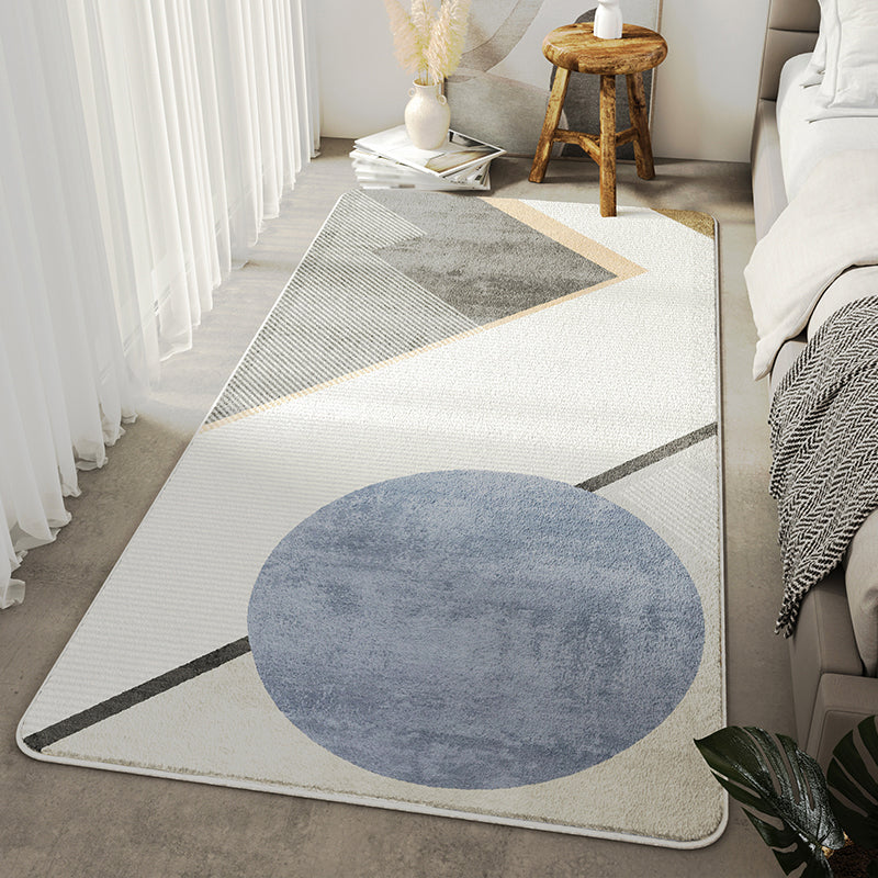 Stylish Modern Rug Contrast Color Polyester Area Rug Anti-Slip Easy Care Rug for Bedroom