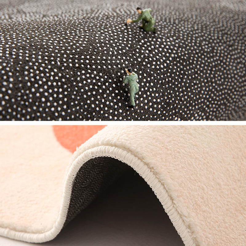 Stylish Modern Rug Contrast Color Polyester Area Rug Anti-Slip Easy Care Rug for Bedroom