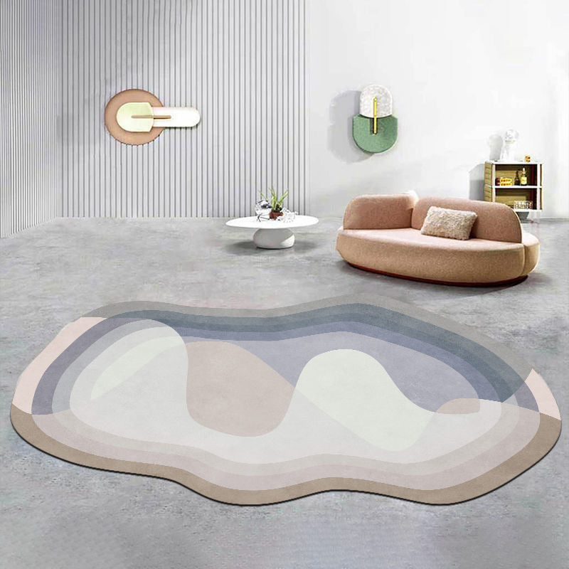 Stilvoller Kontrastfarbe Teppich Polyester Moderner Teppich Anti-Rutsch-Schlupf-Teppich für Wohnkultur