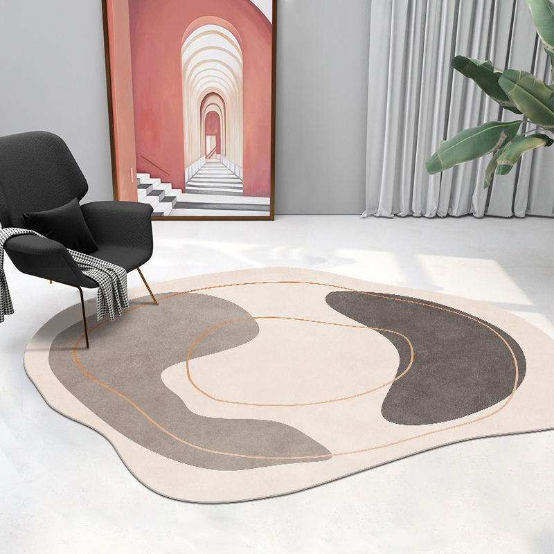 Stilvoller Kontrastfarbe Teppich Polyester Moderner Teppich Anti-Rutsch-Schlupf-Teppich für Wohnkultur