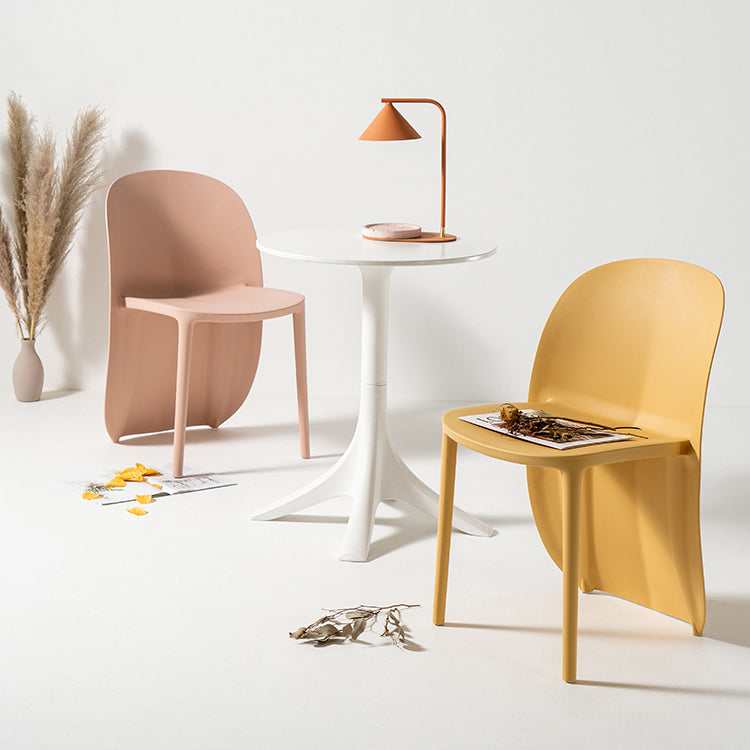 Silla de comedor de plástico de estilo nórdico, sillas laterales sin brazos para cocina (juego de 2)