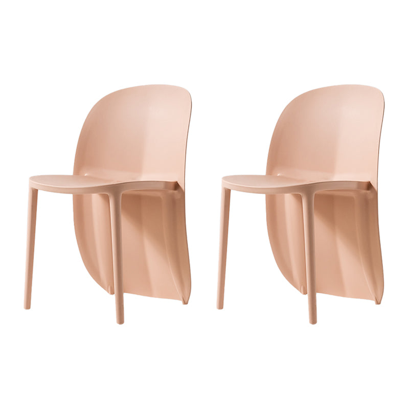 Chaise de salle à manger en plastique de style nordique, chaises d'appoint sans accoudoirs pour cuisine (Ensemble de 2)