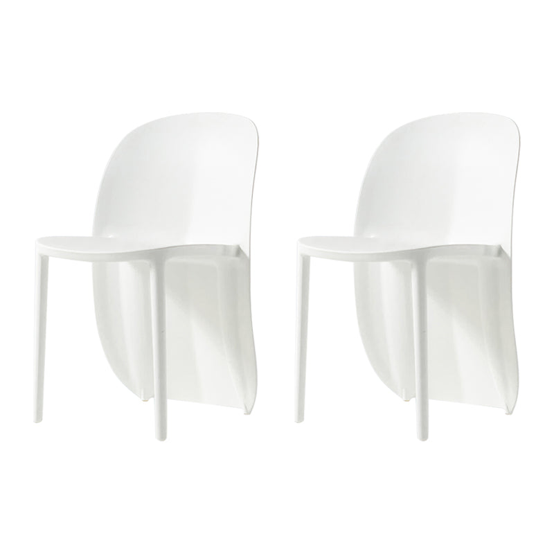 Chaise de salle à manger en plastique de style nordique, chaises d'appoint sans accoudoirs pour cuisine (Ensemble de 2)
