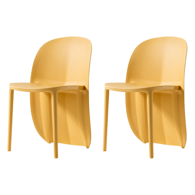 Chaise de salle à manger en plastique de style nordique, chaises d'appoint sans accoudoirs pour cuisine (Ensemble de 2)