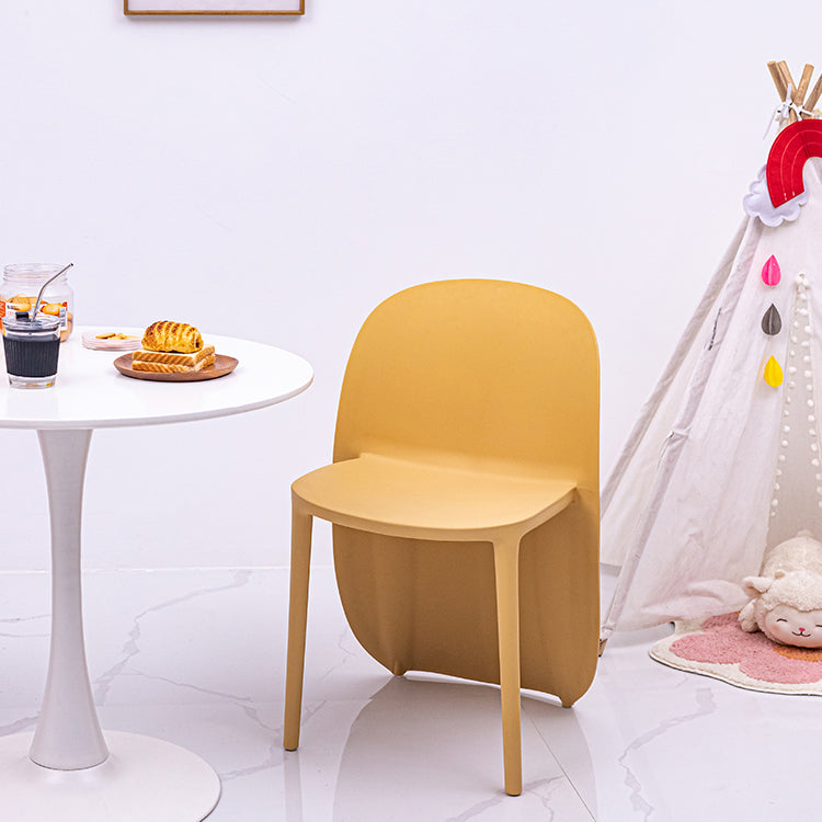 Silla de comedor de plástico de estilo nórdico, sillas laterales sin brazos para cocina (juego de 2)