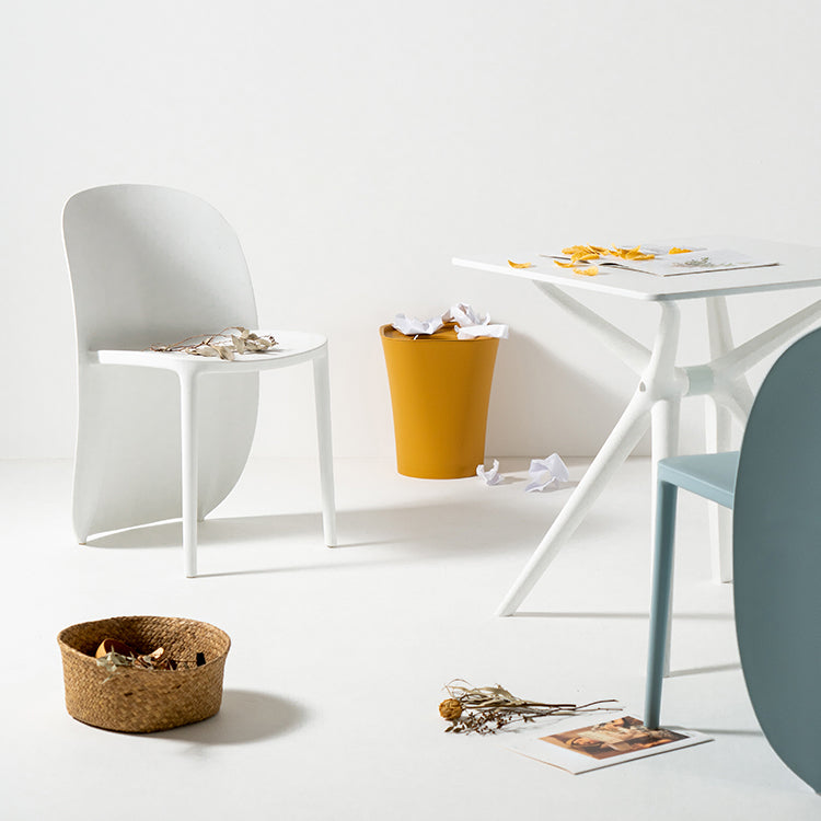 Silla de comedor de plástico de estilo nórdico, sillas laterales sin brazos para cocina (juego de 2)