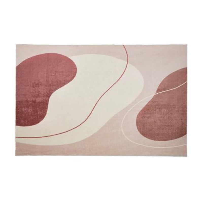 Blue Nordic Rug Polyester Color Lump Rug Non-Slip Backing Rug for Home Decor