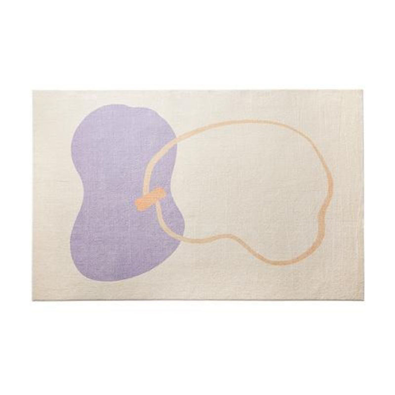 Blue Nordic Rug Polyester Color Lump Rug Non-Slip Backing Rug for Home Decor