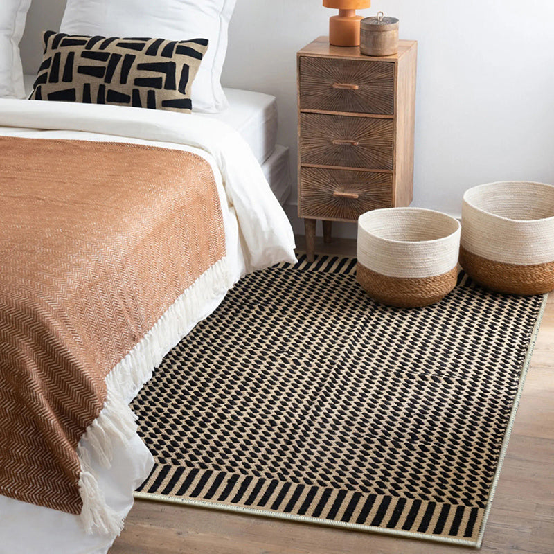 Brown Modern Rug Blended Contrast Color Area Rug Stain Resistant Rug for Living Room