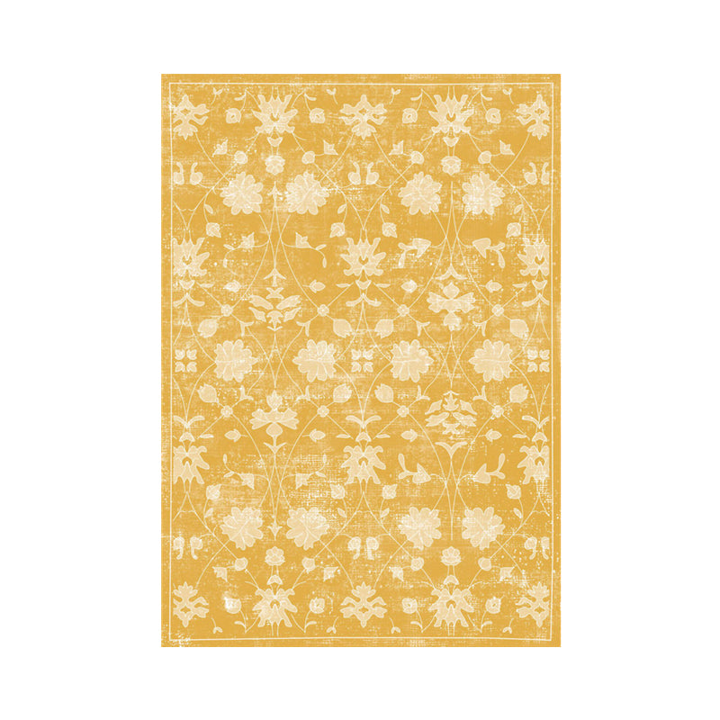 Yellow Graphic Rug Blending Modern Rug Stain Resistant Rug for Living Room