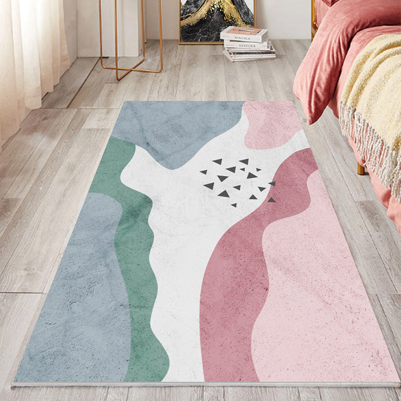 Tapis de couleur orange nordique frais tapis de support sans glissement pour le salon