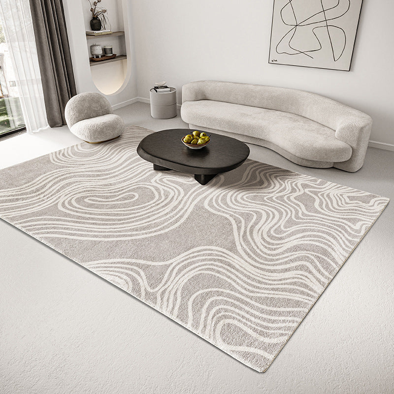 Rapis de couleur polyester de tapis moderne beige Tapis lavable pour le salon