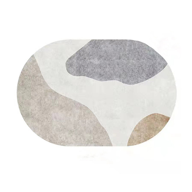 Tapis contemporain beige piestage de couleur de couleur tapis résistant à la tache pour le salon