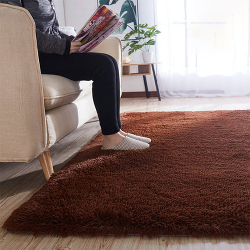 Tapis à onde brun foncé Polyester tapis de support non glissant pour la décoration intérieure