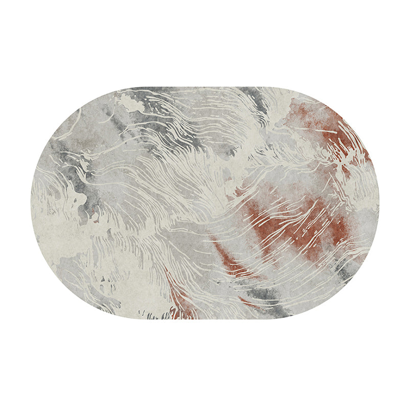 Brown Modern Carpet Polyester Graphic Carpet Washable Area Carpet for Living Room