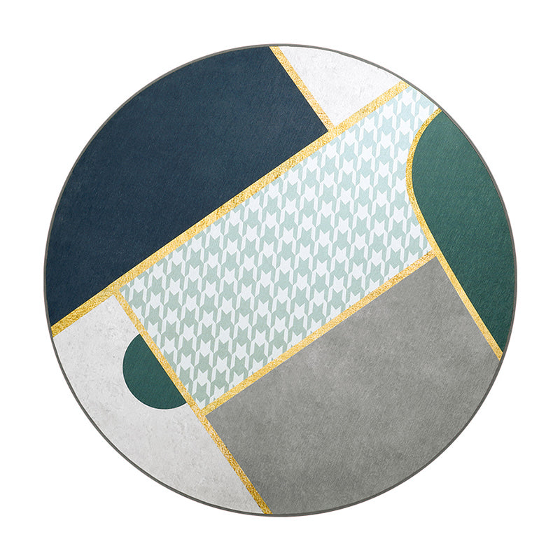 Tapis en polyester moderne vert moderne tapis de support sans glissement pour salon