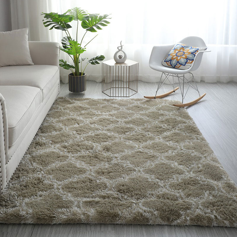 White Casual Rug Blending Star Indoor Rug Non-Slip Backing Rug for Home Decor