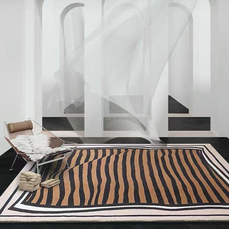 Alfombra de franja marrón oscuro alfombra moderna alfombra sin deslizamiento de la alfombra para el salón para el salón