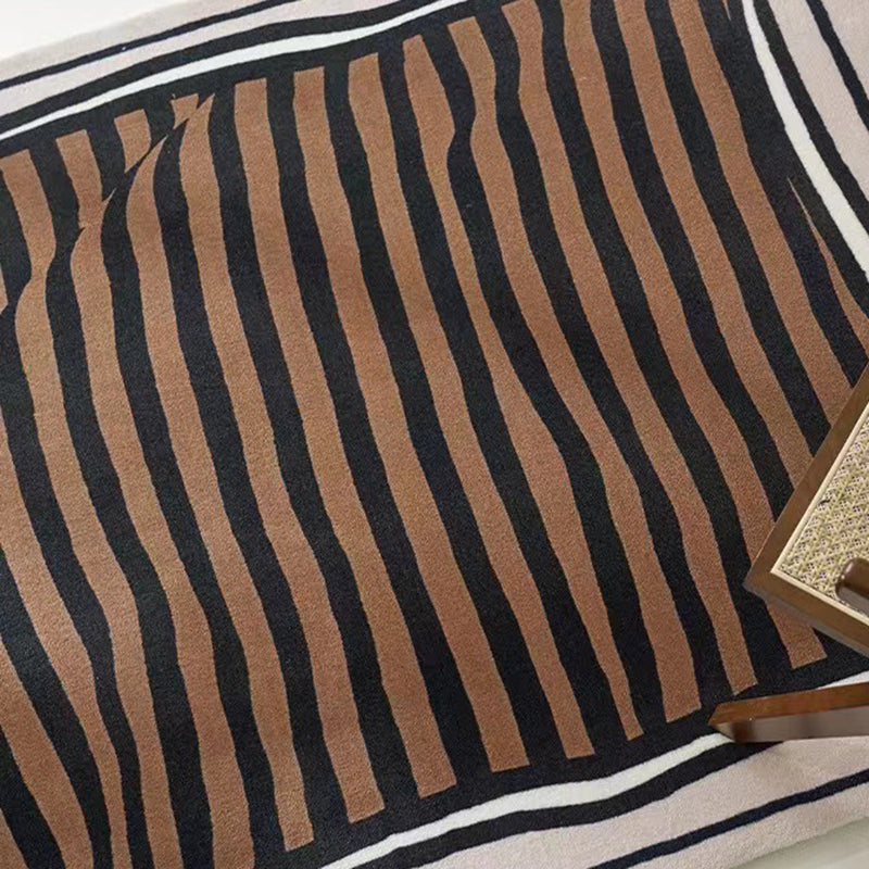 Alfombra de franja marrón oscuro alfombra moderna alfombra sin deslizamiento de la alfombra para el salón para el salón