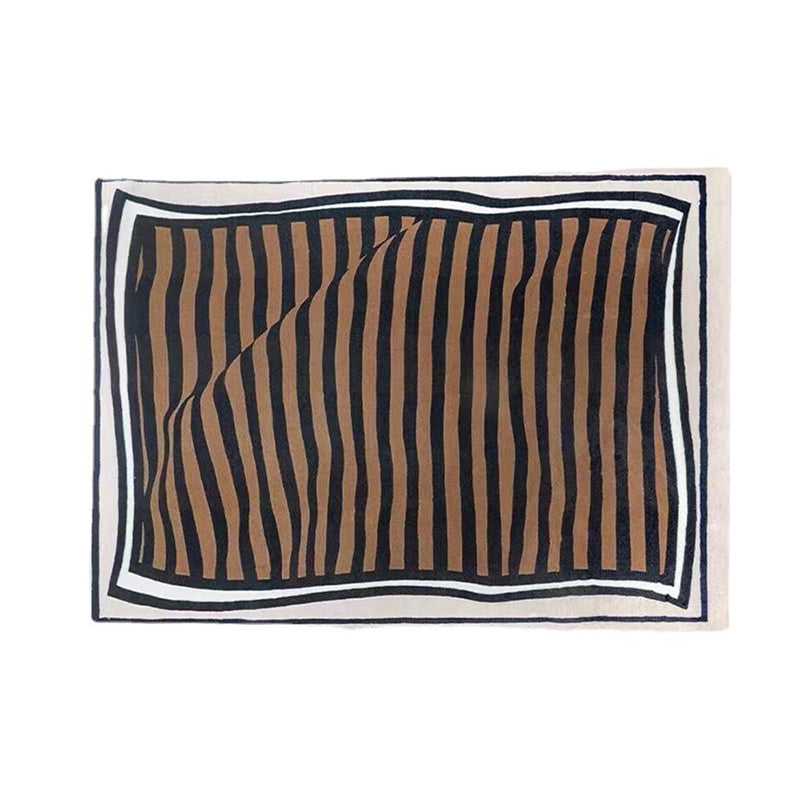 Alfombra de franja marrón oscuro alfombra moderna alfombra sin deslizamiento de la alfombra para el salón para el salón