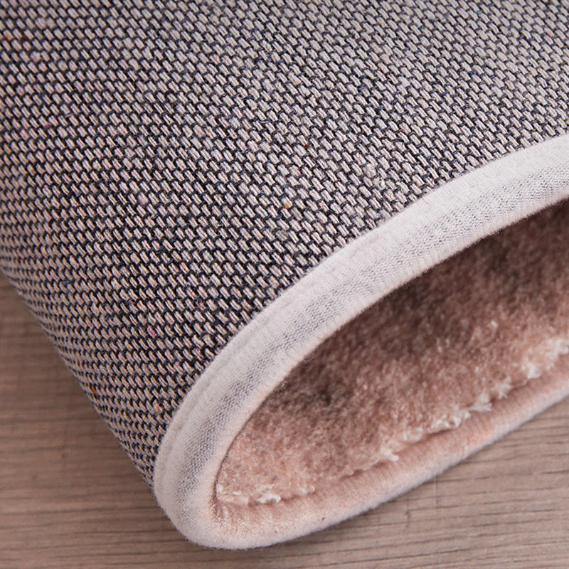 Dark Brown Stripe Rug Polyester Modern Rug Non-Slip Backing Area Rug for Drawing Room