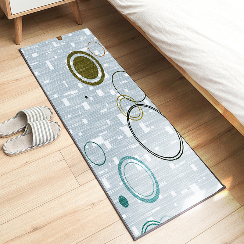 Tapis graphique en polyester moderne rouge foncé tapis de support sans glissement pour décoration intérieure