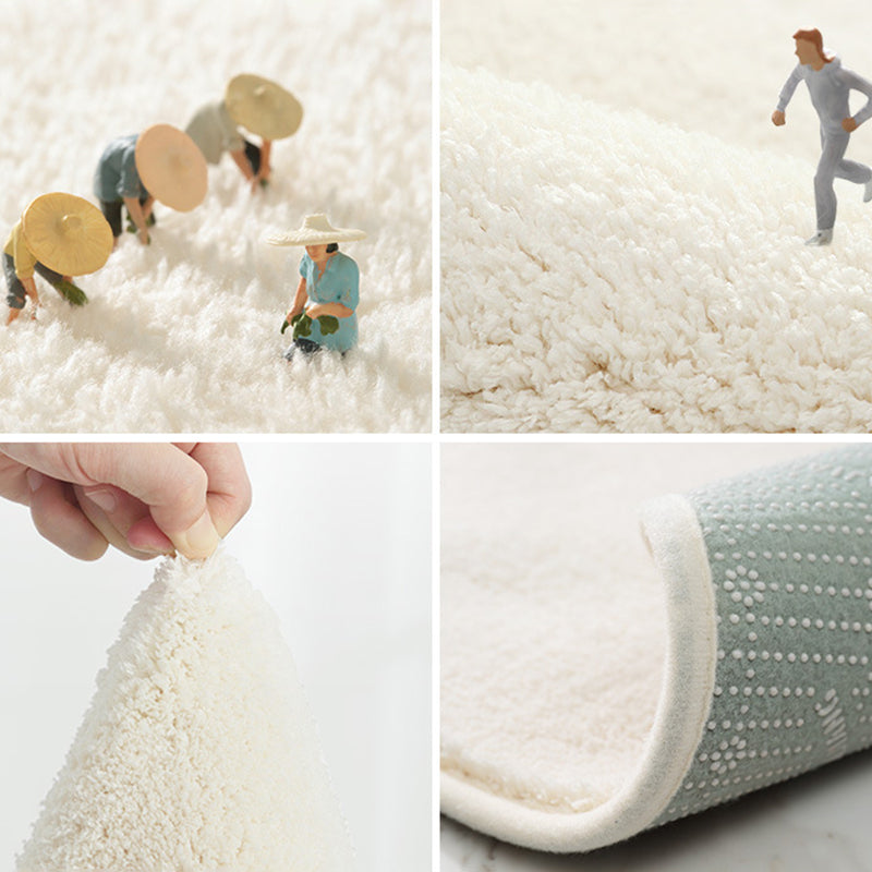 Tapis de couleur solide abricot Polyster Rapis moderne Tapis de support sans glissement pour décoration intérieure